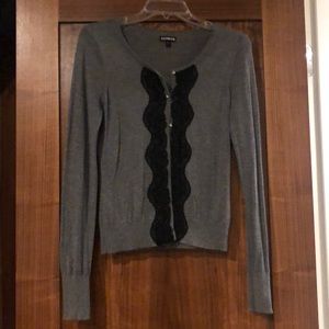 Classy beautiful gray button up sweater